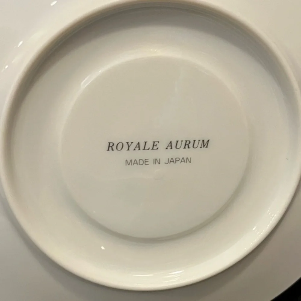 Royal Albert Pink & Yellow Floral Teacup with coordinating Royale Aurum Saucer